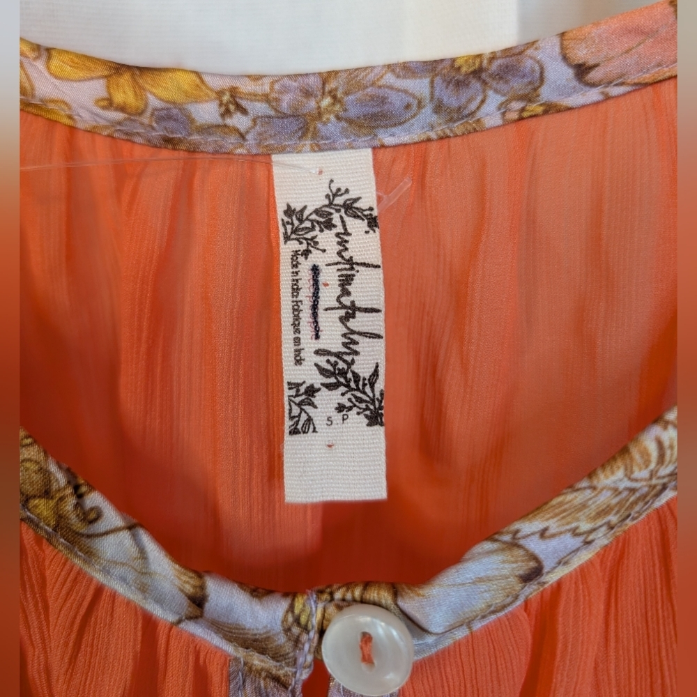 Free People Intimately Bali Sweet Nothing Slip Mini Dress Lingerie Coral Small - Picture 7 of 8